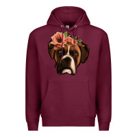 Burgundy floral boxer Premium Hoodie - Jasminsmagicworld