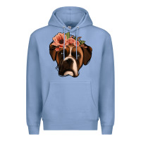 Colony Blue floral boxer Premium Hoodie - Jasminsmagicworld