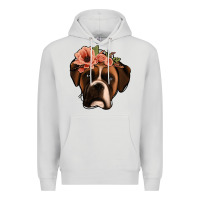 Dove Grey floral boxer Premium Hoodie - Jasminsmagicworld