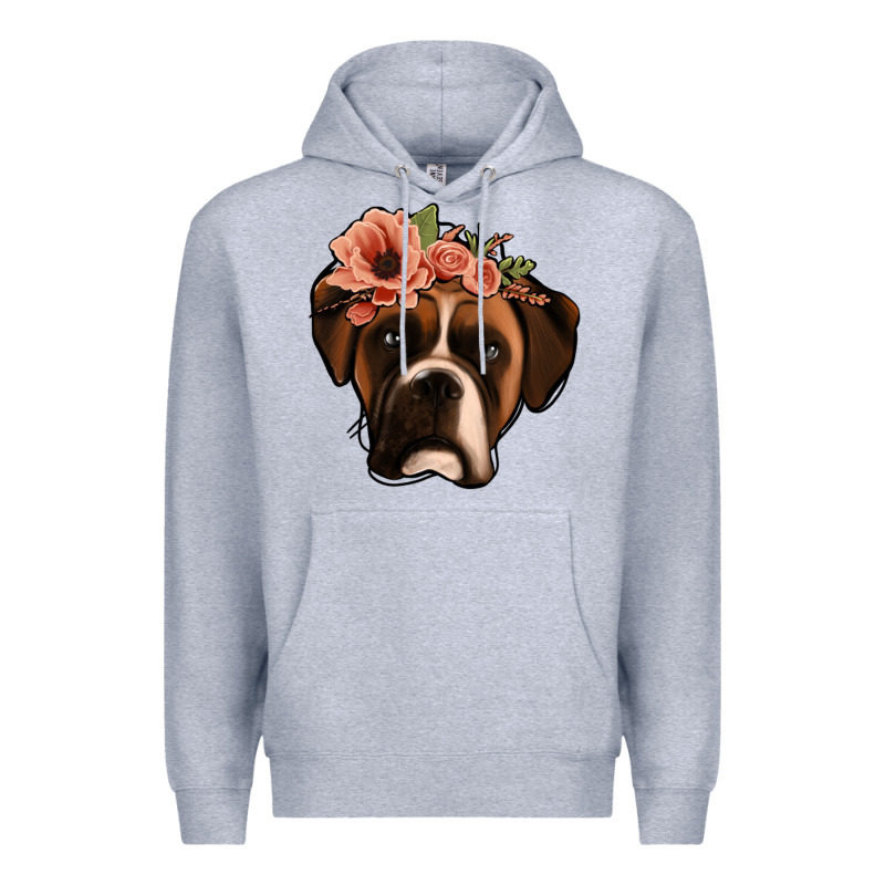 Floral Boxer Premium Hoodie by Jasminsmagicworld | Teevron