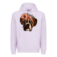 Lilac floral boxer Premium Hoodie - Jasminsmagicworld