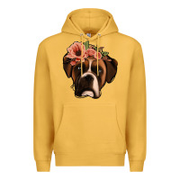 Mustard floral boxer Premium Hoodie - Jasminsmagicworld
