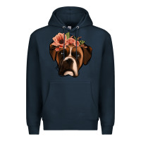 Navy floral boxer Premium Hoodie - Jasminsmagicworld