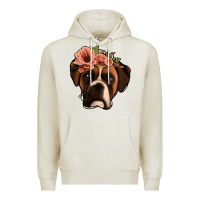 Oatmeal Heather floral boxer Premium Hoodie - Jasminsmagicworld