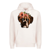 Pale Pink floral boxer Premium Hoodie - Jasminsmagicworld