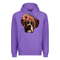 Purple floral boxer Premium Hoodie - Jasminsmagicworld