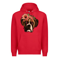 Red floral boxer Premium Hoodie - Jasminsmagicworld