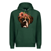 Sports Green floral boxer Premium Hoodie - Jasminsmagicworld