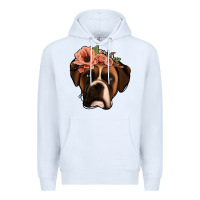 White floral boxer Premium Hoodie - Jasminsmagicworld