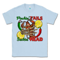 Dusty Blue Pinchin' tails suckin' head crawfish Classic Tee - FaDigitalArtStudio