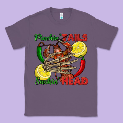 Pinchin' Tails Suckin' Head Crawfish Classic Tee Designed By Fadigitalartstudio