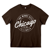 Chocolate Brown chicago Heavy Core Tee - artisFamous