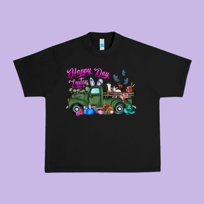 Happy Easter Day Truck Urban Heavy Tee Designed By Cowhidedigitalart