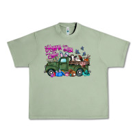 Oil Green happy easter day truck Urban Heavy Tee - CowhideDigitalArt