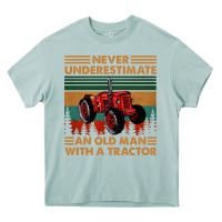Arona never underestimate an old man with a tractor retro vintage Heavy Core Tee - artisFamous