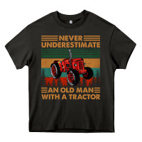 Asphalt never underestimate an old man with a tractor retro vintage Heavy Core Tee - artisFamous