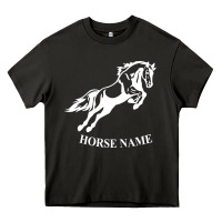 Asphalt Personalised Horse Printed Equestrian Riding Cob Jumping Rider Horse Heavy Core Tee - artisFamous