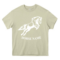 Mossy Personalised Horse Printed Equestrian Riding Cob Jumping Rider Horse Heavy Core Tee - artisFamous