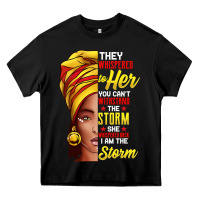 Black black history month shirt african woman afro i am the storm t shirt Heavy Core Tee - artisFamous