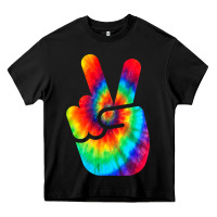 Black cool peace hand tie dye t shirt for boys and girls Heavy Core Tee - artisFamous