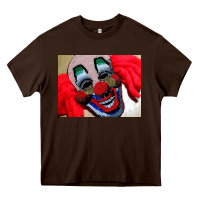 Chocolate Brown embroidered clown Heavy Core Tee - artisFamous
