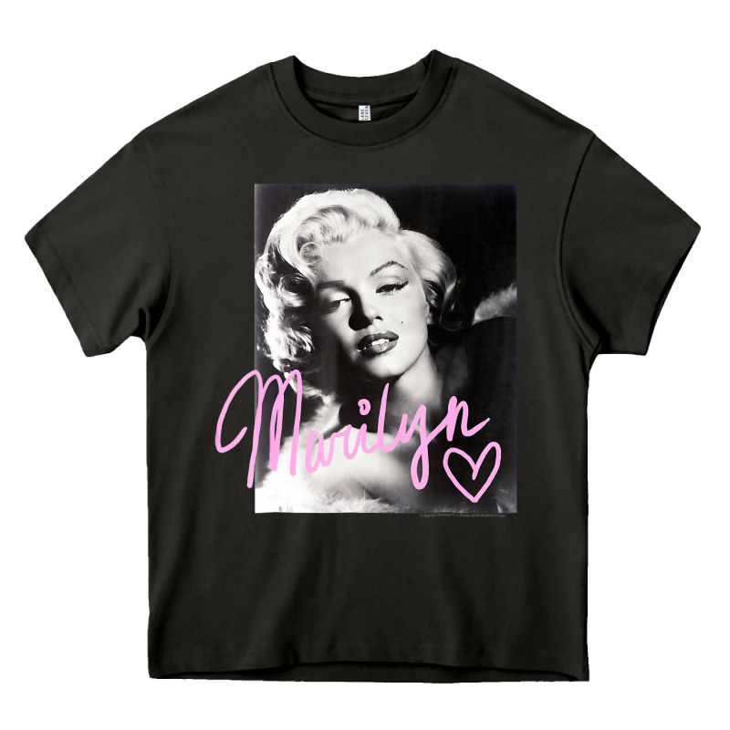 Monroe Black And White Pink Handwriting T Shirt Heavy Core Tee by artisFamous | Teevron