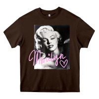 Chocolate Brown monroe black and white pink handwriting t shirt Heavy Core Tee - artisFamous