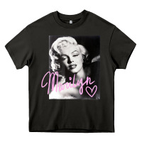 Asphalt monroe black and white pink handwriting t shirt Heavy Core Tee - artisFamous