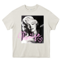 Cream monroe black and white pink handwriting t shirt Heavy Core Tee - artisFamous
