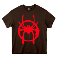 Chocolate Brown spiderverse miles symbol tag t shirt Heavy Core Tee - artisFamous