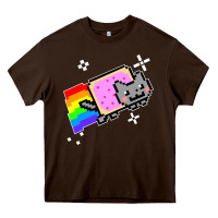 Chocolate Brown nyan cat t shirt Heavy Core Tee - artisFamous