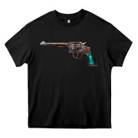 Black Revolver Handgun Heavy Core Tee - artisFamous