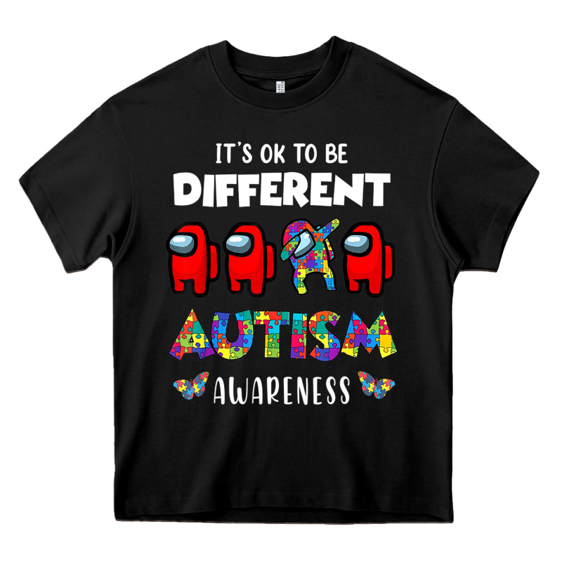A.mong Us It's O.kay To Be Different Autism Awareness T Shirt Heavy Core Tee by artisFamous | Teevron