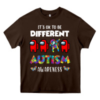Chocolate Brown a.mong us it's o.kay to be different autism awareness t shirt Heavy Core Tee - artisFamous