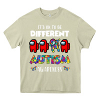Mossy a.mong us it's o.kay to be different autism awareness t shirt Heavy Core Tee - artisFamous