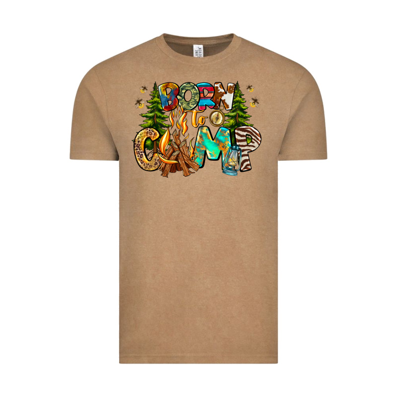 Born To Camp Vintage Tee by CowhideDigitalArt | Teevron