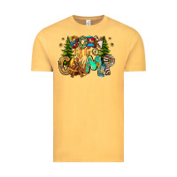 Vintage Mustard Born To Camp Vintage Tee - CowhideDigitalArt