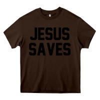 Chocolate Brown jesus saves christian faith trust in god lord christ Heavy Core Tee - artisFamous