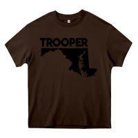 Chocolate Brown maryland state trooper Heavy Core Tee - artisFamous