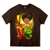 Chocolate Brown Love Juneteenth Heavy Core Tee - FaDigitalArtStudio