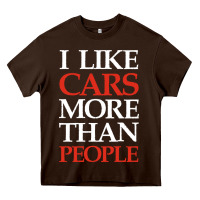 I Like Cars More Than People Heavy Core Tee | Teevron