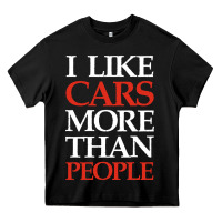 Black I LIKE CARS MORE THAN PEOPLE Heavy Core Tee - artisFamous