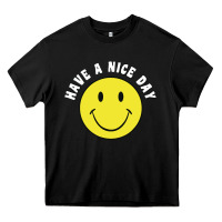 Black retro   have a nice day   smile happy face Heavy Core Tee - artisFamous