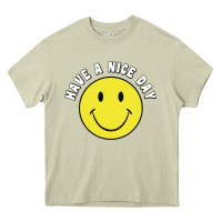 Mossy retro   have a nice day   smile happy face Heavy Core Tee - artisFamous