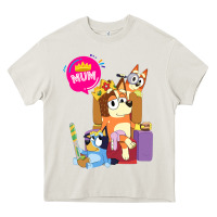 Cream bluey mom dad funny queen for family lover t shirt Heavy Core Tee - artisFamous