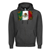 Charcoal Heather cactus sunflower mexican flag Zipper Hoodie - Jasminsmagicworld