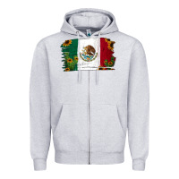 Heather Grey cactus sunflower mexican flag Zipper Hoodie - Jasminsmagicworld