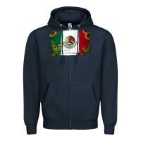 Navy cactus sunflower mexican flag Zipper Hoodie - Jasminsmagicworld