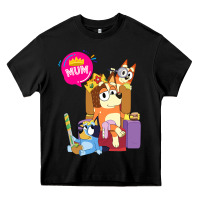 Black bluey mom dad funny queen for family lover t shirt Heavy Core Tee - artisFamous