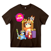 Chocolate Brown bluey mom dad funny queen for family lover t shirt Heavy Core Tee - artisFamous
